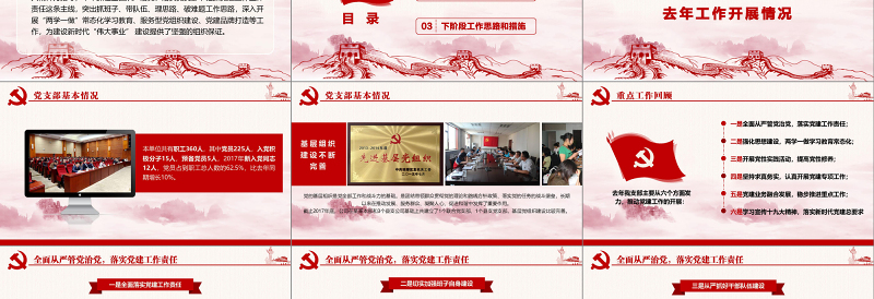 2019年党建工作汇报PPT模板