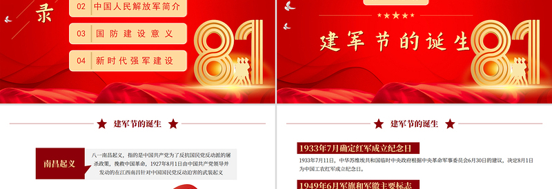 2025强国必须强军军强才能国安PPT八一建军节热烈庆祝建军98周年专题课件