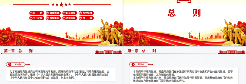 《政务数据共享条例》PPT简洁大气法律法规课件