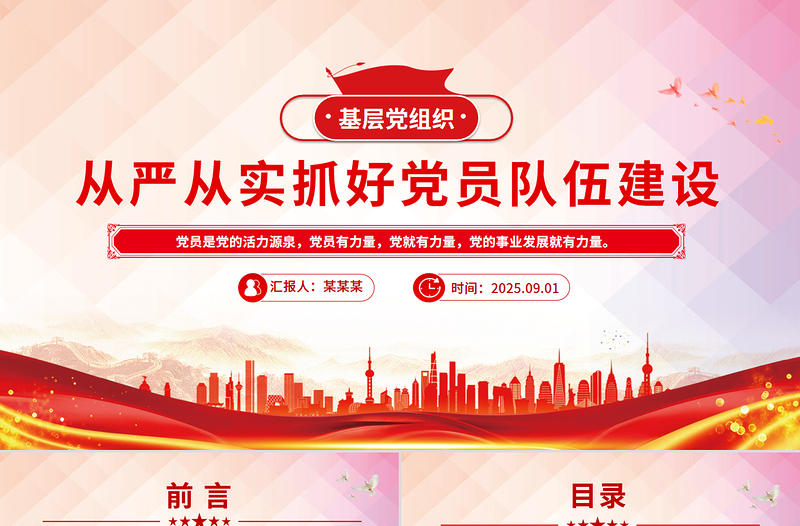 2025从严从实抓好党员队伍建设PPT基层党组织党课