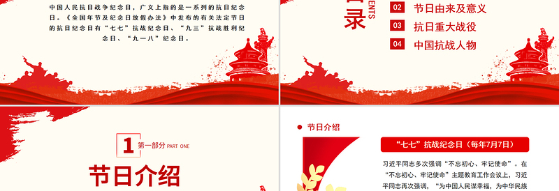 纪念抗日战争胜利80周年PPT中国人民抗日战争暨世界反法西斯战争胜利80周年纪念日课件