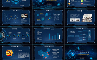 优质蓝色互联网公司科技感年终总结ppt工作计划ppt工作总结