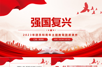 2023强国复兴PPT党政风精美团员和青年主题教育4+1专题理论学习团课下载