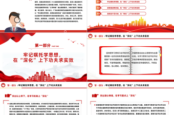 牢记嘱托学思想感恩奋进铸忠诚PPT红色质感扎实推动新时代党的创新理论深化内化转化新思想微宣讲
