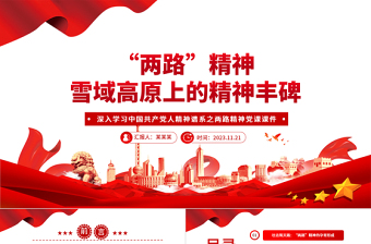 “两路”精神PPT党建风深入学习中国共产党人精神谱系之雪域高原上的精神丰碑专题党课PPT模板下载