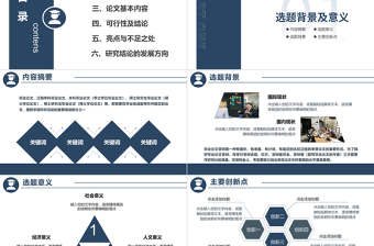 毕业论文答辩PPT创意蓝色毕业汇报模板