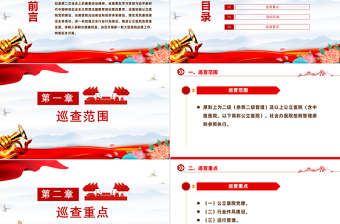 聚焦《大型医院巡查工作方案》PPT简洁公立医院党建行业作风建设运行管理课件