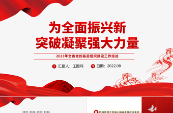 年终组织建设工作汇报PPT精美实用党的基层组织工作汇报模板下载