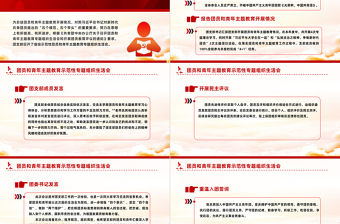 团组织生活会PPT红色精美团员和青年主题教育示范性专题组织生活会模板