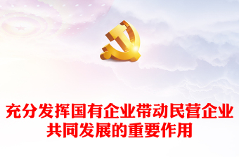 精美风国有企业带动民营企业共同发展的重要作用PPT学习中央经济工作会议主题党课(讲稿)