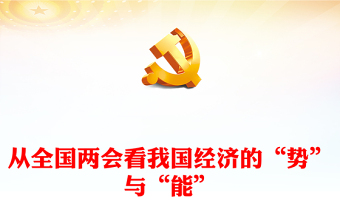 大气简洁从全国两会看我国经济的“势”与“能”PPT简洁党政风深入学习全国两会课件模板(讲稿)