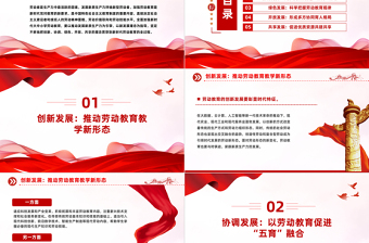 创新劳动教育培养新型劳动者PPT党政风党员干部学习教育党课PPT