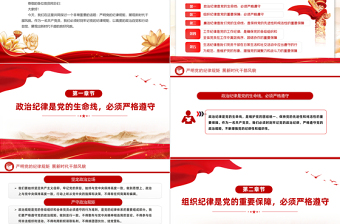 党纪学习教育党课PPT精美简洁严明党的纪律规矩展新时代干部风貌微党课