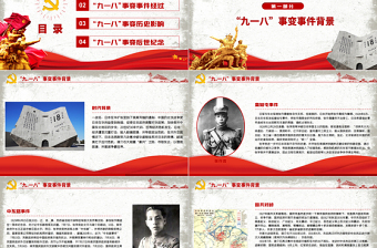 2021九一八事变90周年纪念日PPT党政风铭记历史勿忘国耻珍爱和平爱国主义教育党课PPT