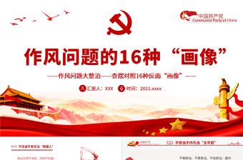 作风问题的16种“画像”PPT作风问题大整治查摆对照16种反面“画像”党员思想教育党课PPT