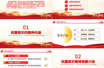 学习抗震救灾精神PPT建党100周年中国精神谱系万众一心众志成城不畏艰险百折不挠以人为本尊重科学党课PPT