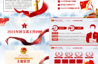2022团委团支部PPT精美党政风共青团工作总结工作计划述职汇报模板