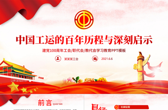 中国工运的百年历程与深刻启示PPT党政风2021建党100周年工会党课PPT