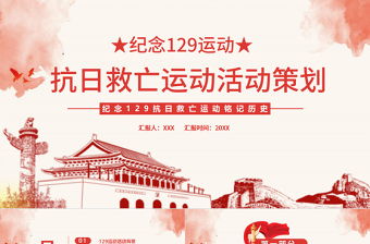 一二·九运动PPT党政风沧桑感纪念129抗日救亡运动铭记历史砥砺奋进历史事件党课PPT