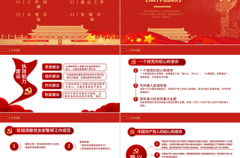 2022党员大会年终工作总结PPT党政风党支部党组织年终党员大会专题课件模板