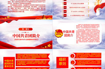 庆祝建团100周年党政风精美风热烈庆祝中国共青团成立一百周年青春心向党建功新时代专题党课PPT模板