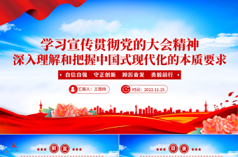 2022深入理解和把握中国式现代化的本质要求PPT党政风党支部学习宣传贯彻党的大会精神专题党建党课PPT模板
