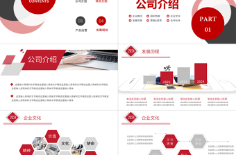 公司介绍PPT党政风商务风企业宣传模板下载