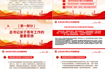 2023争做新时代好青年PPT简约优质挺膺担当学习党的创新理论团支部学习指引团课课件
