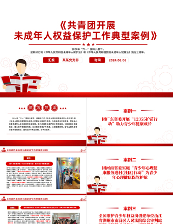 创意优质《共青团开展未成年人权益保护工作典型案例》PPT