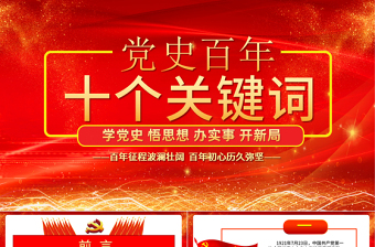 党史百年关键词党课PPT