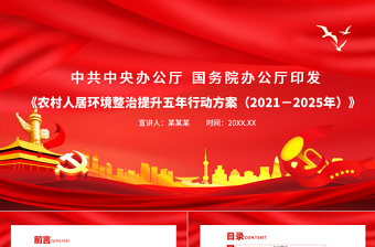 农村人居环境整治提升五年行动方案（2021－2025年）PPT精美简约乡村振兴战略建设美丽中国党课PPT