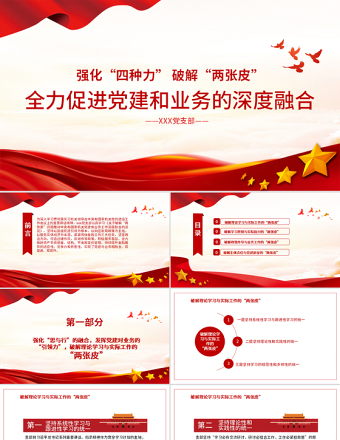 强化四种力破解两张皮全力促进党建和业务的深度融合党课PPT