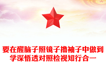 要在醒脑子照镜子撸袖子中做到学深悟透对照检视知行合一PPT党政风精美党纪学习教育微党课下载(讲稿)