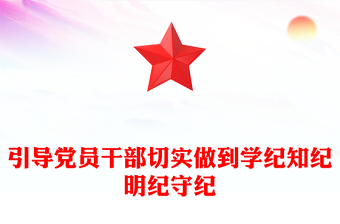 切实做到学纪知纪明纪守纪PPT简约风全党开展党纪学习教育工作课件模板(讲稿)