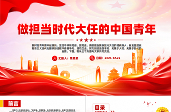 做担当时代大任的中国青年PPT党政风优质青年党课PPT