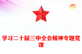 学习二十届三中全会精神专题党课范例