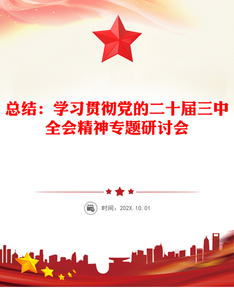 总结范文：学习贯彻党的二十届三中全会精神专题研讨会