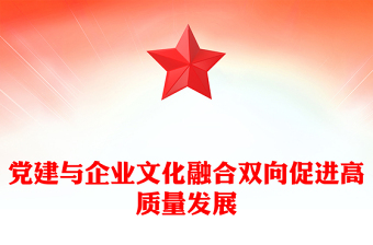 2025党建与企业文化融合双向促进高质量发展PPT党政风简约企业党课PPT(讲稿)
