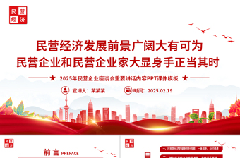 2025民营企业座谈PPT简约精美新时代新征程民营经济发展前景广阔大有可为课件