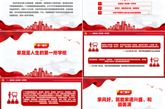 以千千万万家庭的好家风支撑起全社会的好风气PPT家风教育党课PPT