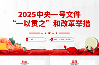 2025中央一号文件中的“一以贯之”和改革举措PPT下载