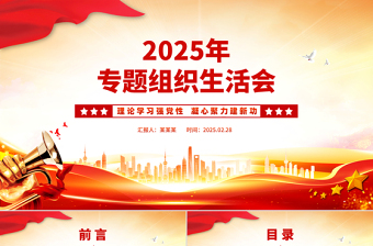 2025专题组织生活会PPT党政风优质学校理论学习强党性凝心聚力建新功党课