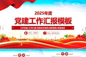 2025党建工作汇报PPT优质实用党课模板下载