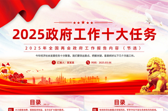 2025政府工作十大任务PPT党政风两会精神学习课件