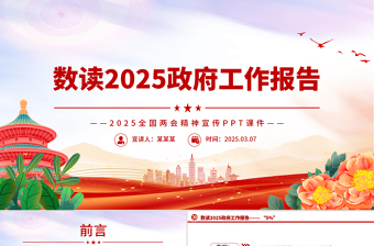 数读2025政府工作报告PPT精美简约两会精神解读课件
