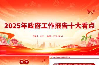 两会专题PPT2025年政府工作报告十大看点课件