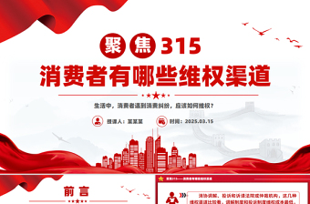 聚焦315PPT优质时尚消费者有哪些维权渠道课件