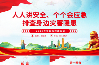 512全国防灾减灾日PPT2025排查身边灾害隐患课件下载