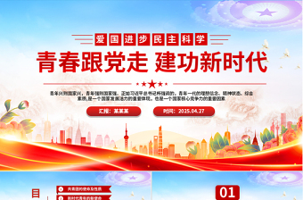 弘扬五四精神PPT精美创意2025纪念五四运动青春跟党走建功新时代PPT课件