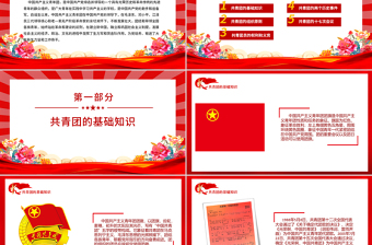 精美风2025五四青年节共青团的光辉历史基础知识历史事件团史学习PPT课件